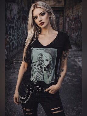 Metal Mulisha Skull Graphic Tee Medium Edgy Goth Biker Streetwear Grunge